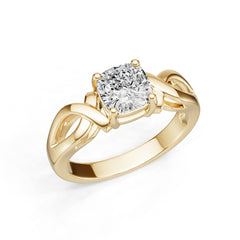 18K Gold Semi Mount Ring Setting Cushion Cu 6x6mm Diamond Accent Syz Jewelry