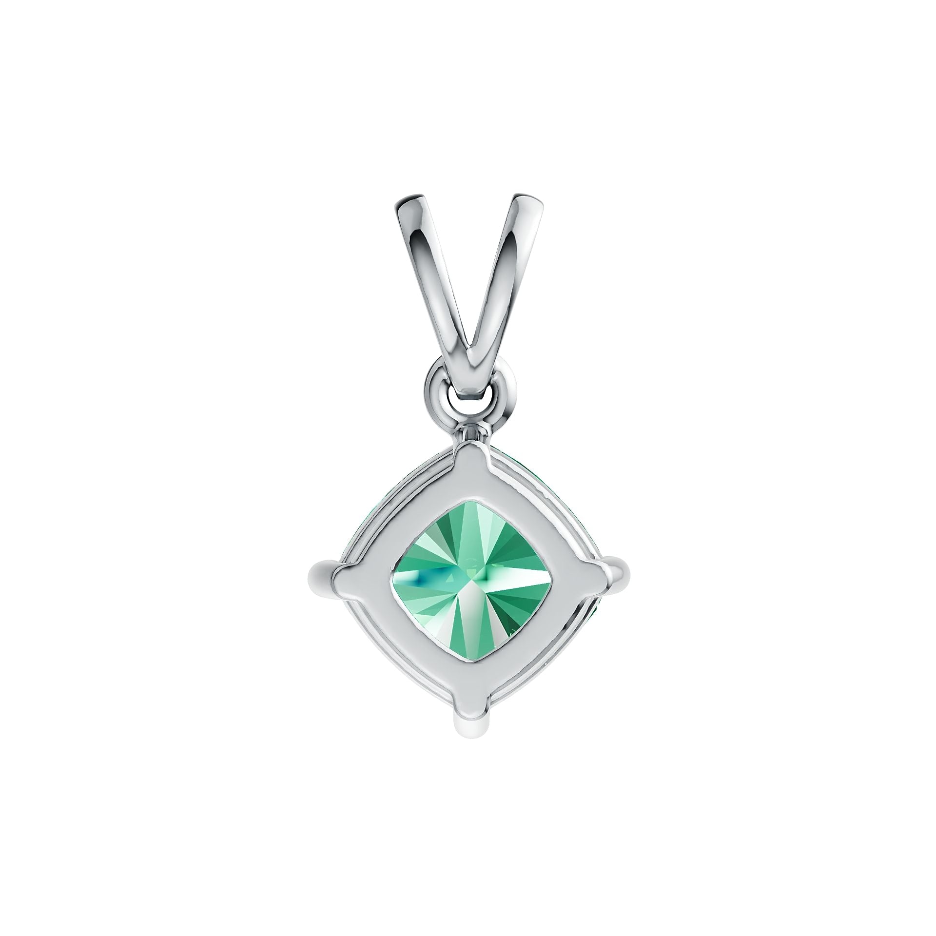 Sterling Silver Semi Mount Pendant Setting Cushion CU 7X7mm DHJ