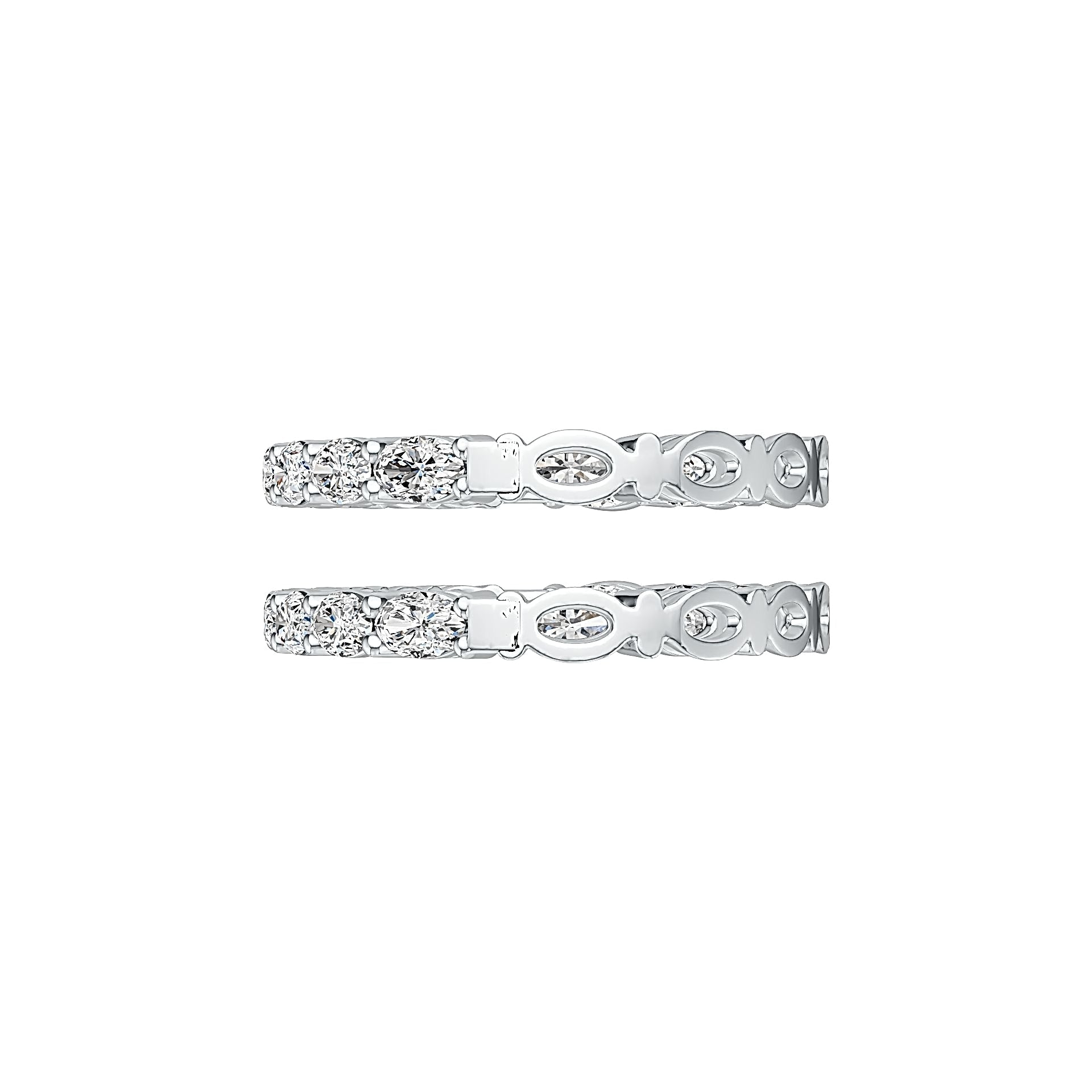 Platinum Semi Mount Earrings Setting Oval OV 5X3mm Hoop DHJ