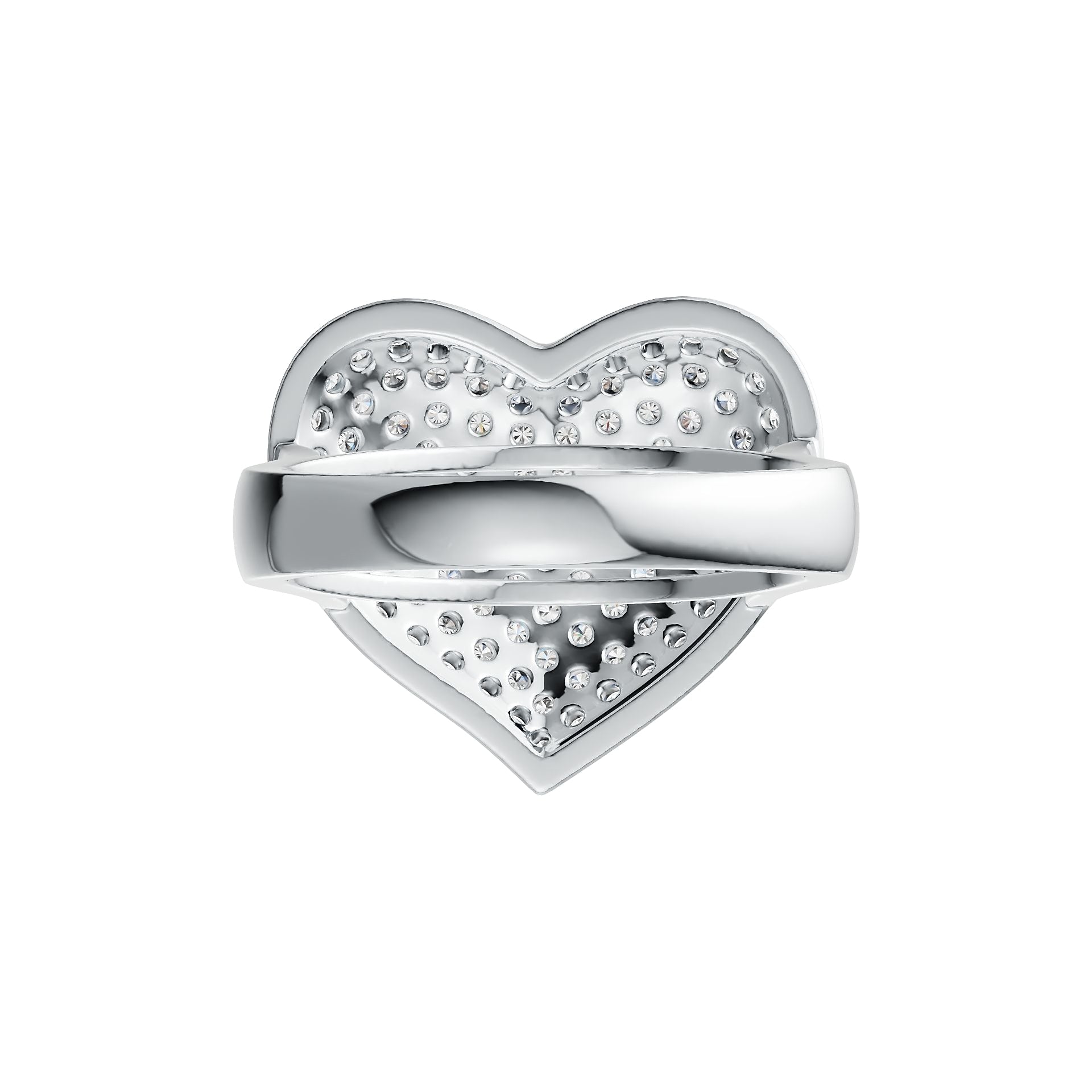 Sterling Silver Ring Pave Heart Theme with White Topaz or Moissanite Syzjewelry