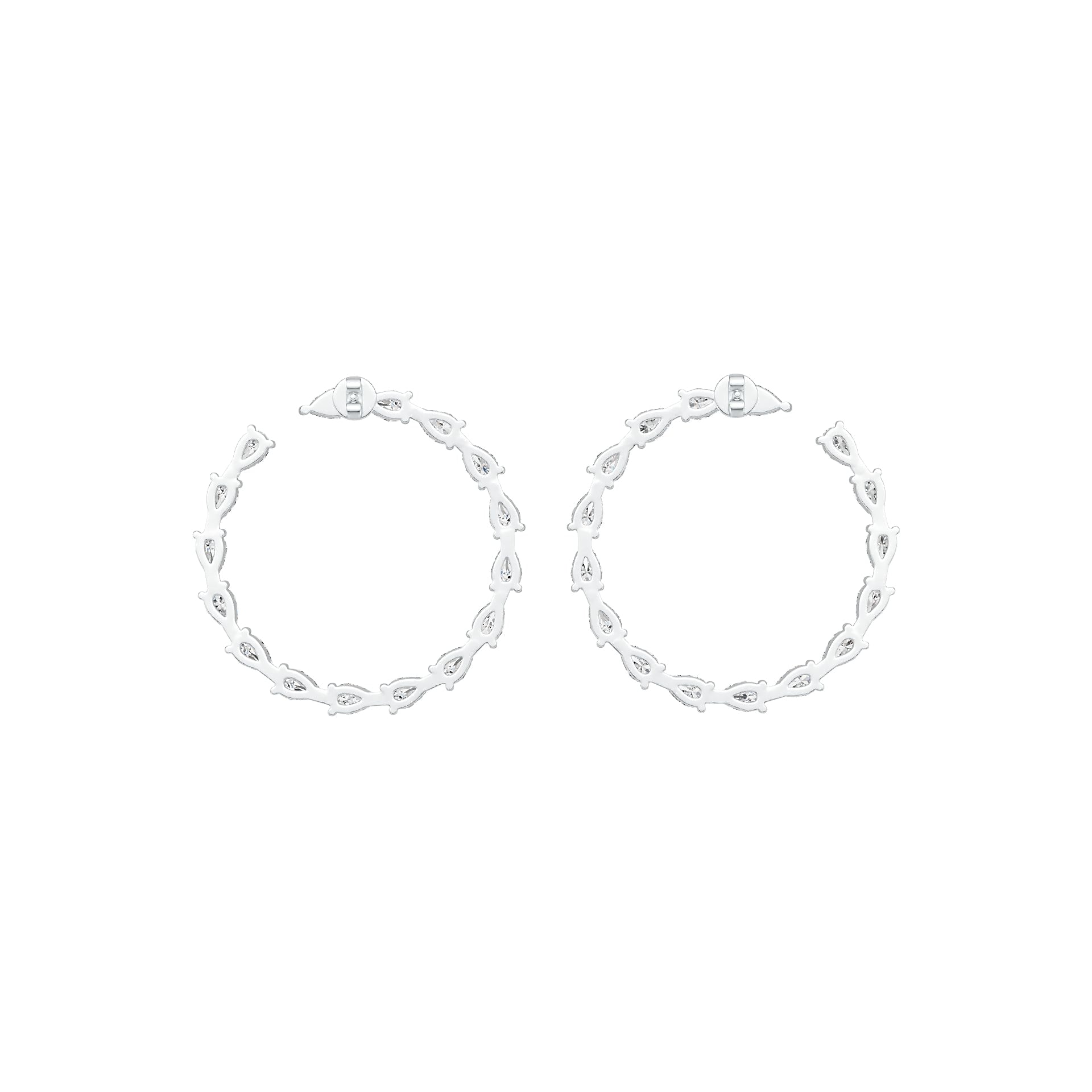 Platinum Semi Mount Earrings Setting Pear PE 5X3mm Open Circle Hoop DHJ
