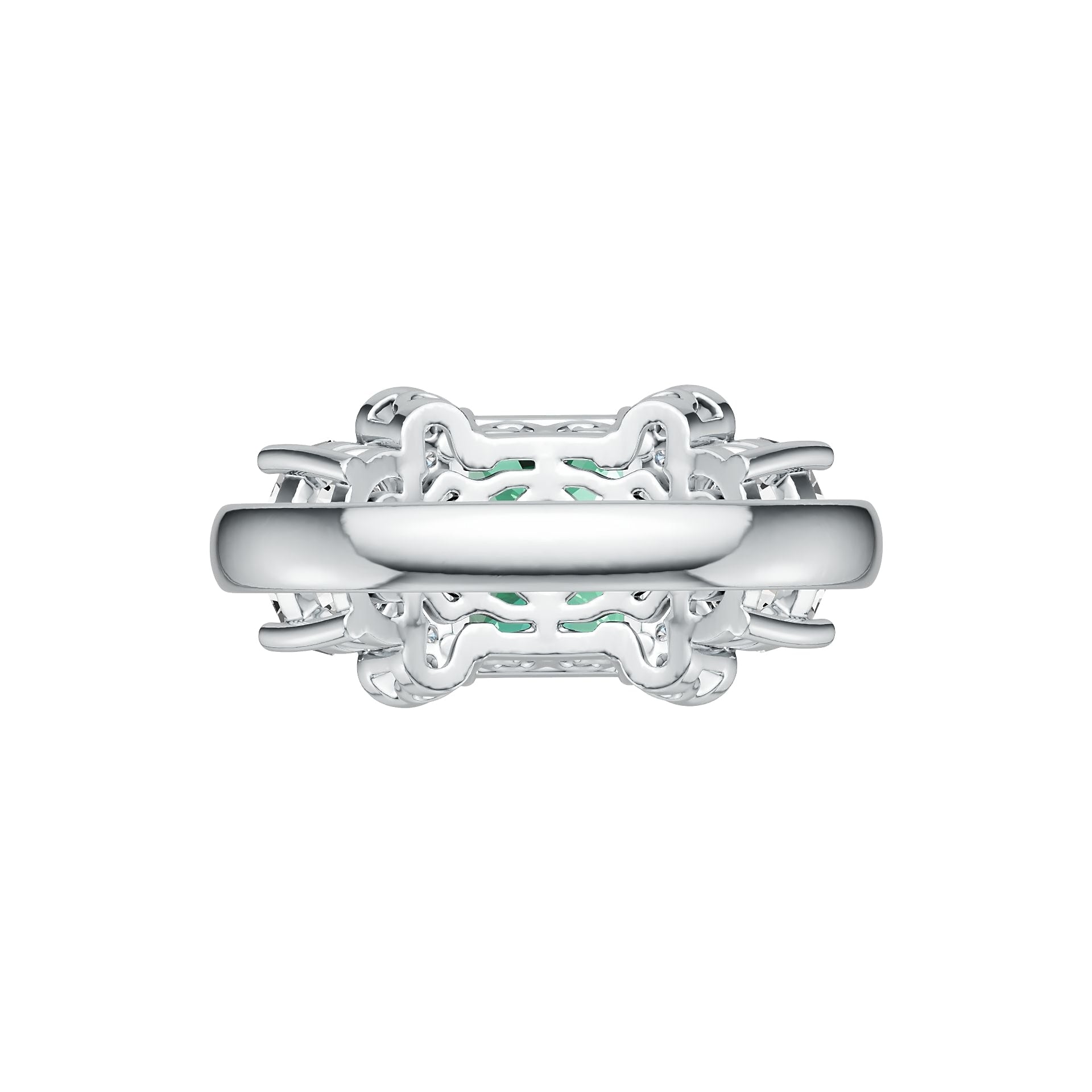 Sterling Silver Semi Mount Ring Setting Emerald OCT 10X8mm OV 8X6mm DHJ
