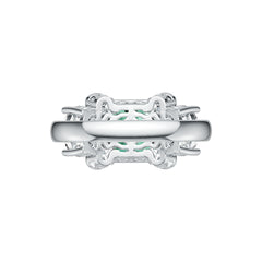 Sterling Silver Semi Mount Ring Setting Emerald OCT 10X8mm OV 8X6mm DHJ