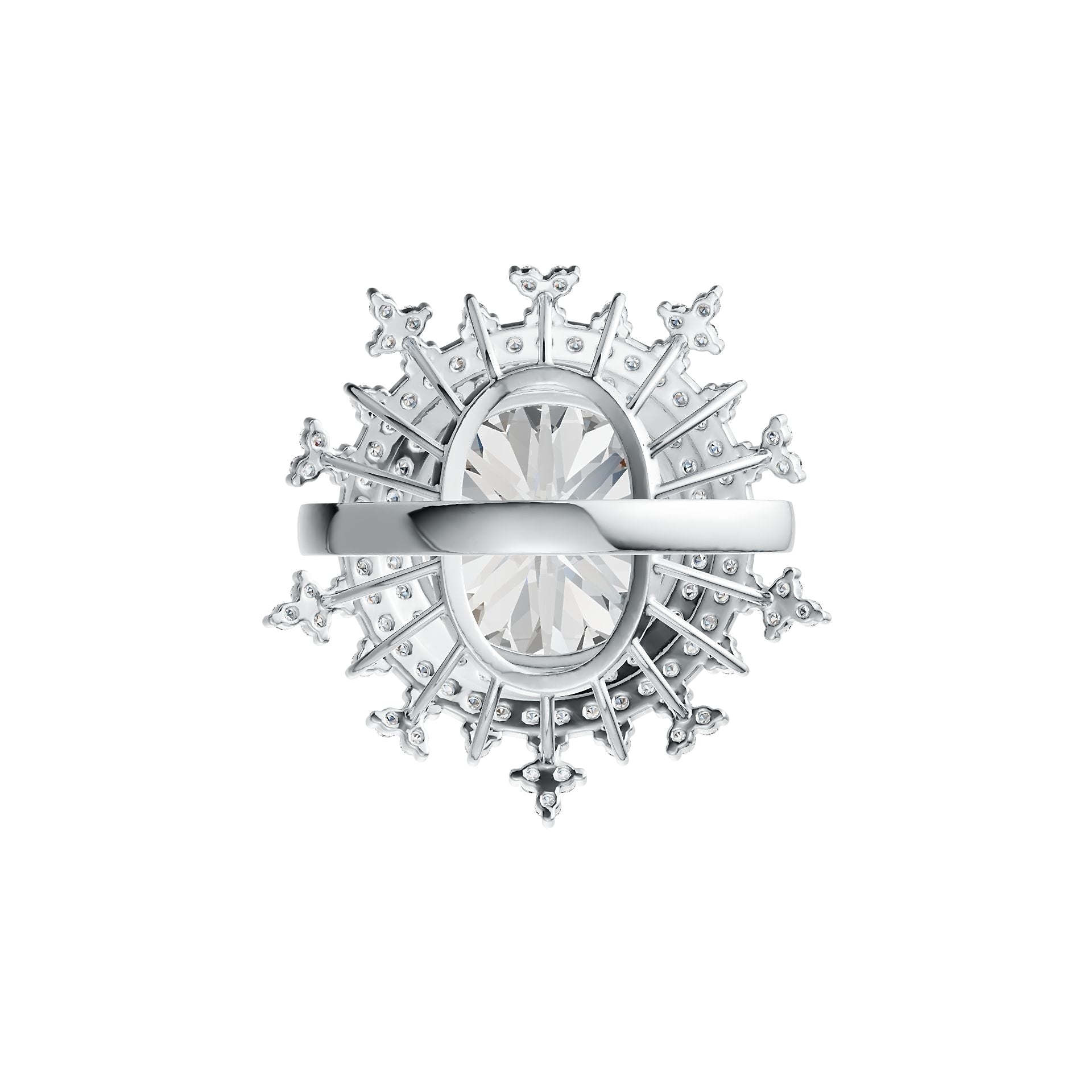 Platinum Semi Mount Ring Setting Round RD 15mm Double Halo Diamond Accent DHJ