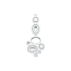 Platinum Pendant Round Oval Shape Cluster Theme with or Moissanite Diamond Accent DHJ