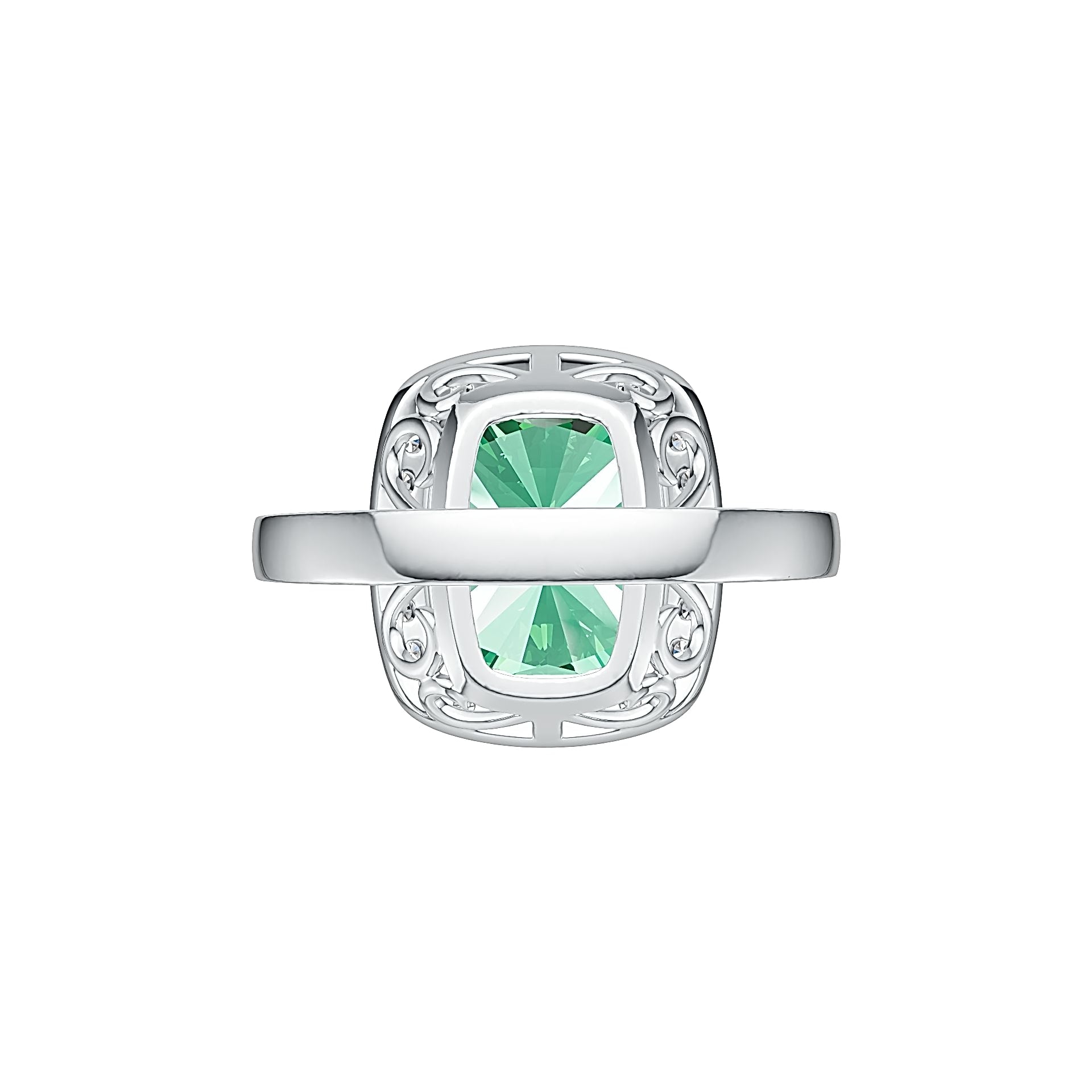 Sterling Silver Semi Mount Ring Setting Cushion CU 14X12mm Halo DHJ