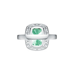 Sterling Silver Semi Mount Ring Setting Cushion CU 14X12mm Halo DHJ