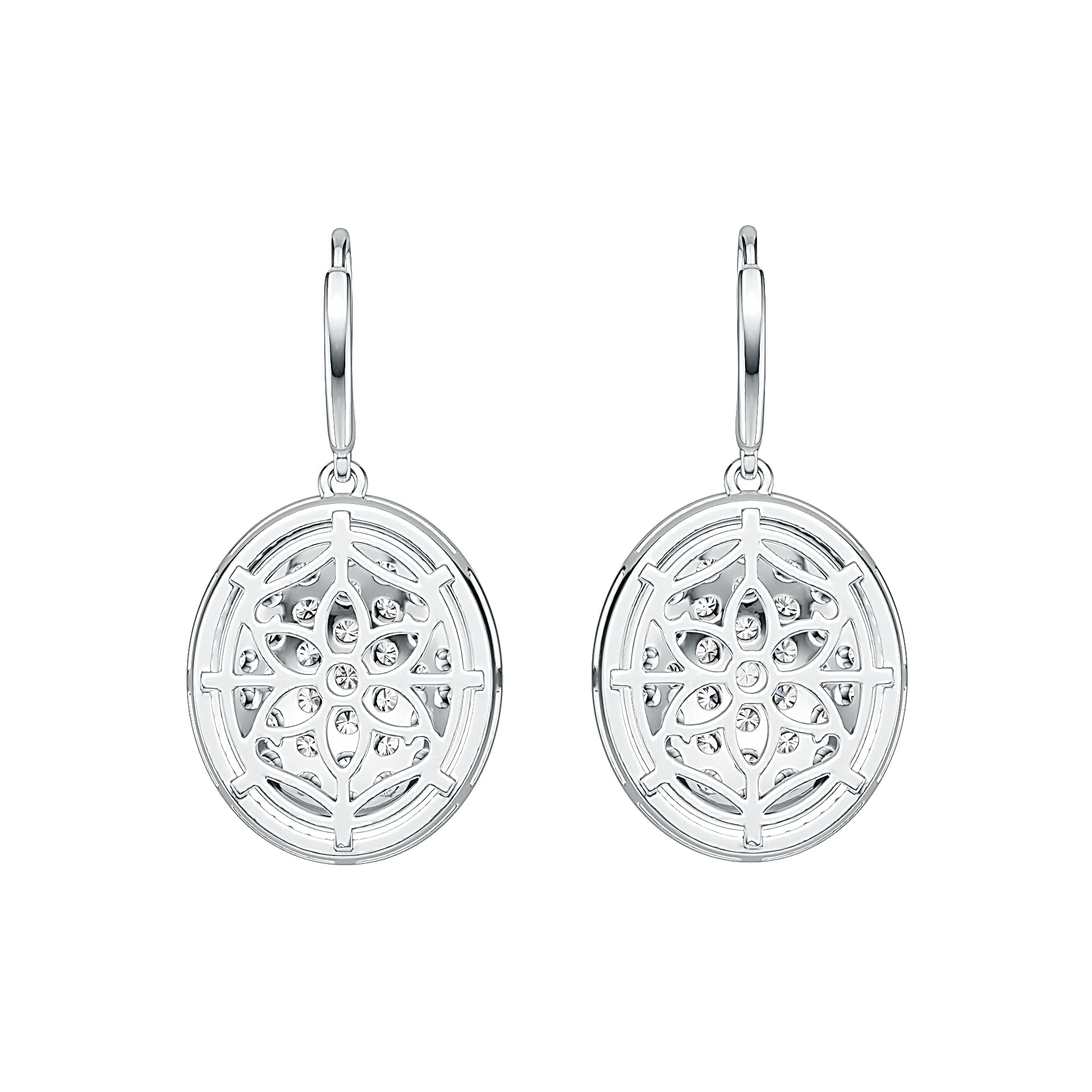 18K Gold Dangling Cluster Earrings with or Moissanite Diamond Accent DHJ