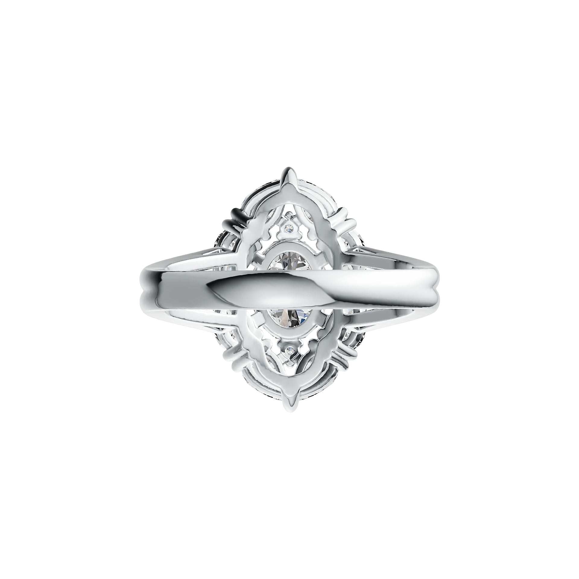 10K Gold Semi Mount Ring Setting Oval OV 8X6mm with Moissanite Accent DHJ
