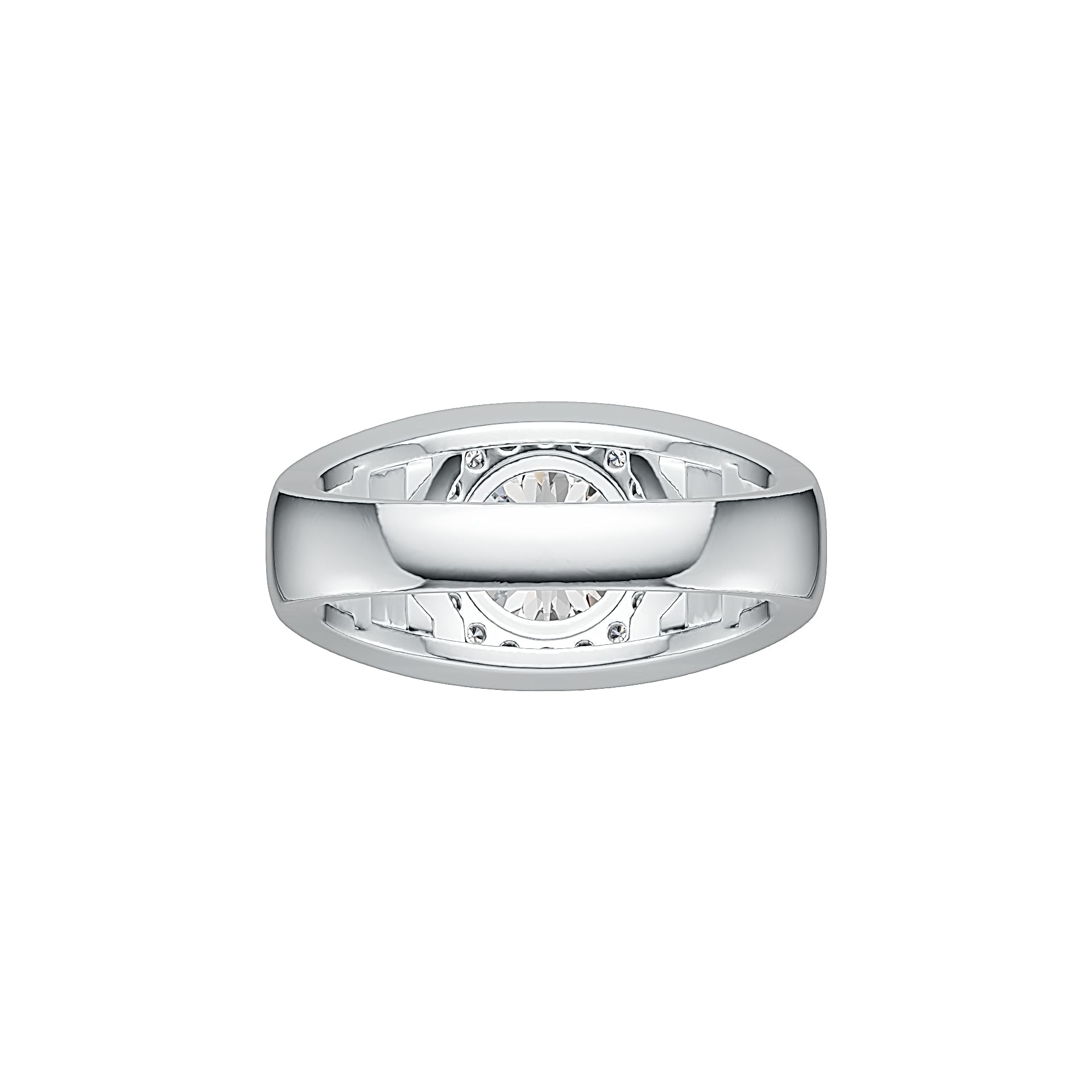 10K Gold Semi Mount Ring Setting Round RD 8X8mm Halo Moissanite Accent DHJ