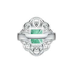 Platinum Semi Mount Ring Setting Cushion CU 12X10mm Diamond Accent DHJ