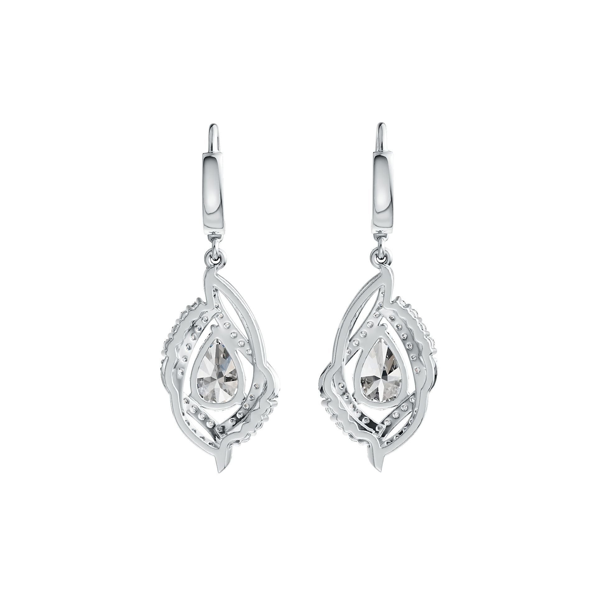 Sterling Silver Semi Mount Earrings Setting Pear PE 9X6mm DHJ