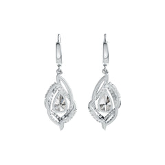 Sterling Silver Semi Mount Earrings Setting Pear PE 9X6mm DHJ