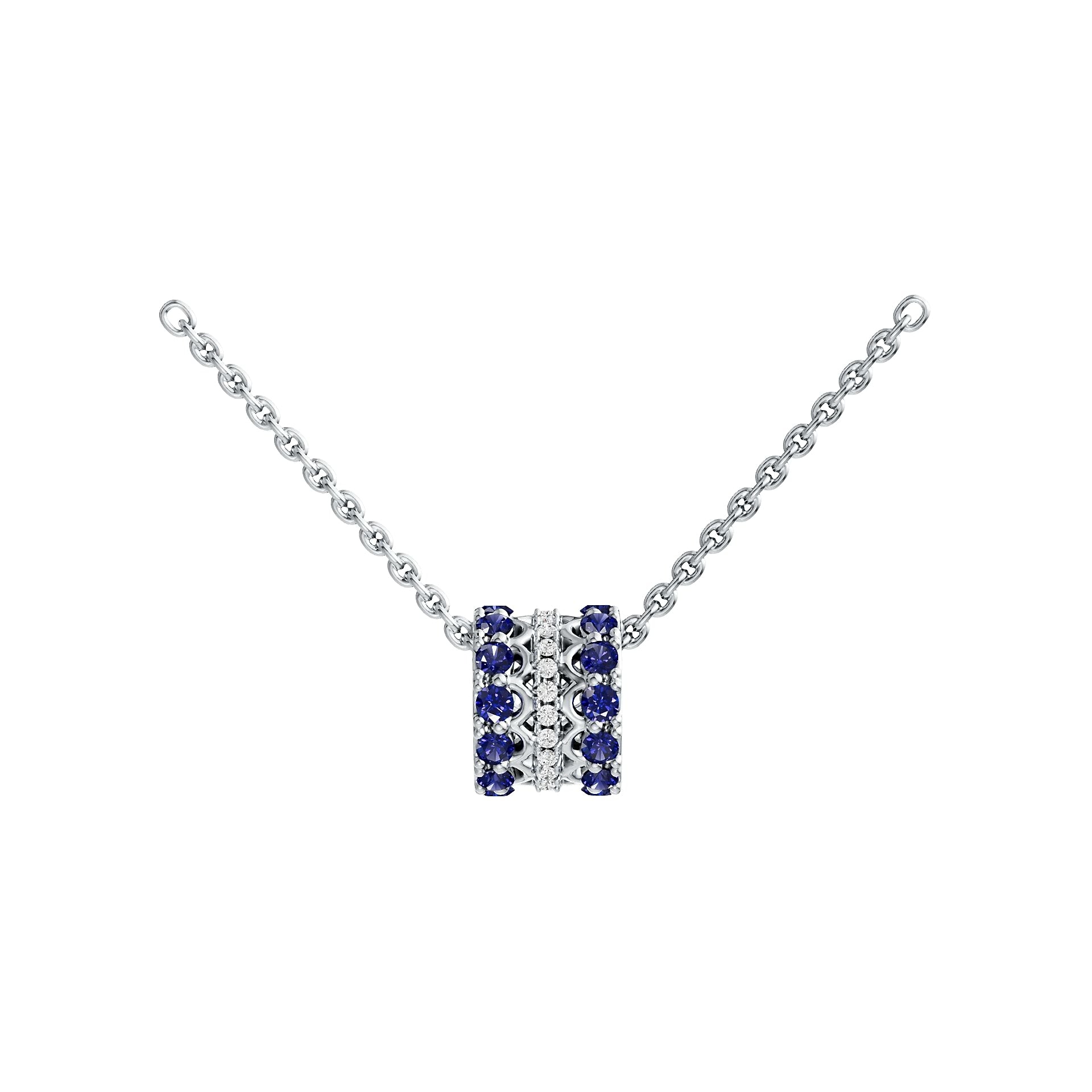 Sterling Silver Circular-Shaped Pendant with White Topaz or Moissanite Syzjewelry