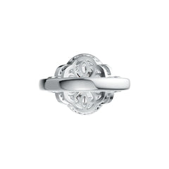 18K Gold Semi Mount Ring Setting Oval OV 14X10mm Halo Diamond Accent DHJ