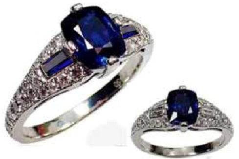 10K Gold Semi Mount Ring Setting Cushion CU 10X8mm Moissanite Accent DHJ