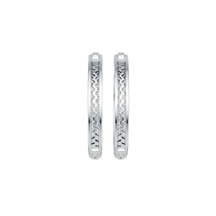 Sterling Silver Hoop Earrings with White Topaz or Moissanite DHJ