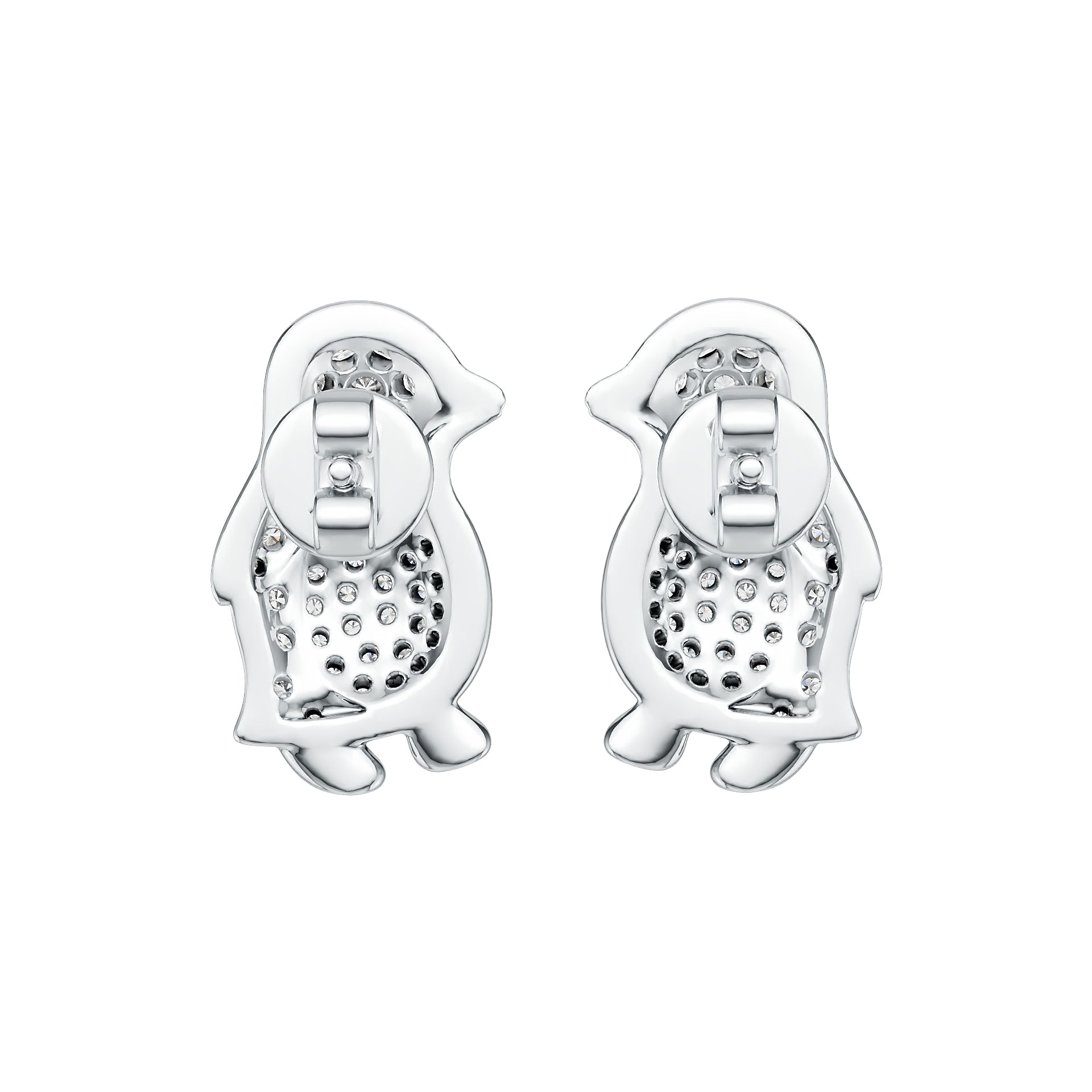 14K Gold Earrings with or Moissanite Penguin Theme Diamond Accent DHJ
