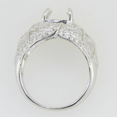 Yellow Gold Plated18K Gold Semi Mount Ring Setting OCT 10x8mm Diamond Accent Syzjewelry