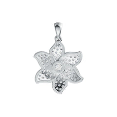 14K Gold Semi Mount Pendant Setting Round RD 4x4mm Flower Theme Diamond Accent DHJ