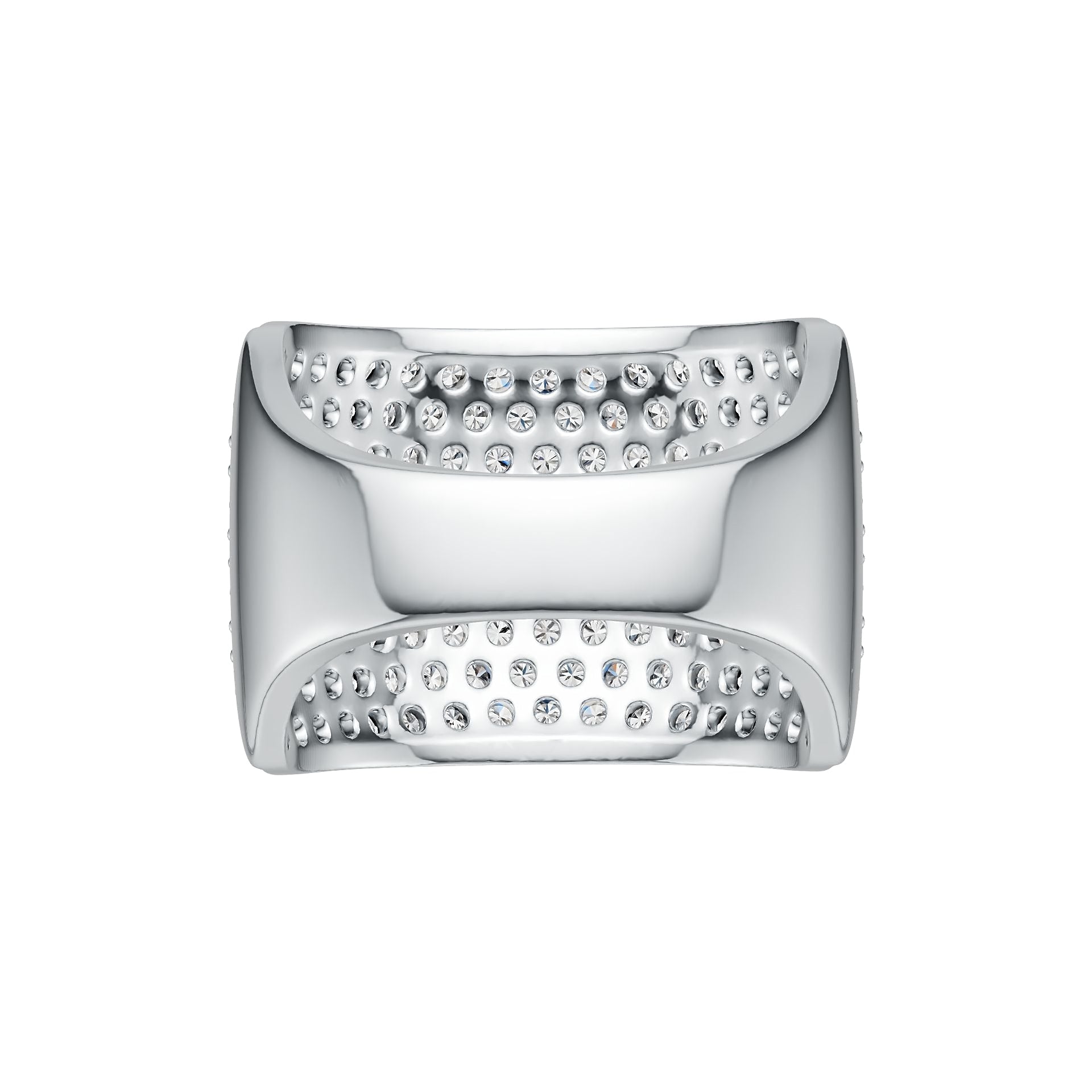 18K Gold Ring with or Moissanite Pave Cluster Dome Statement Ring Diamond Accent DHJ
