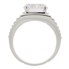 Men's Platinum Semi Mount Ring Setting Round RD 10X10mm Solid 925 Silver Syzjewelry