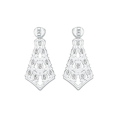 Sterling Silver Earrings Chandelier Style with White Topaz or Moissanite Syzjewelry
