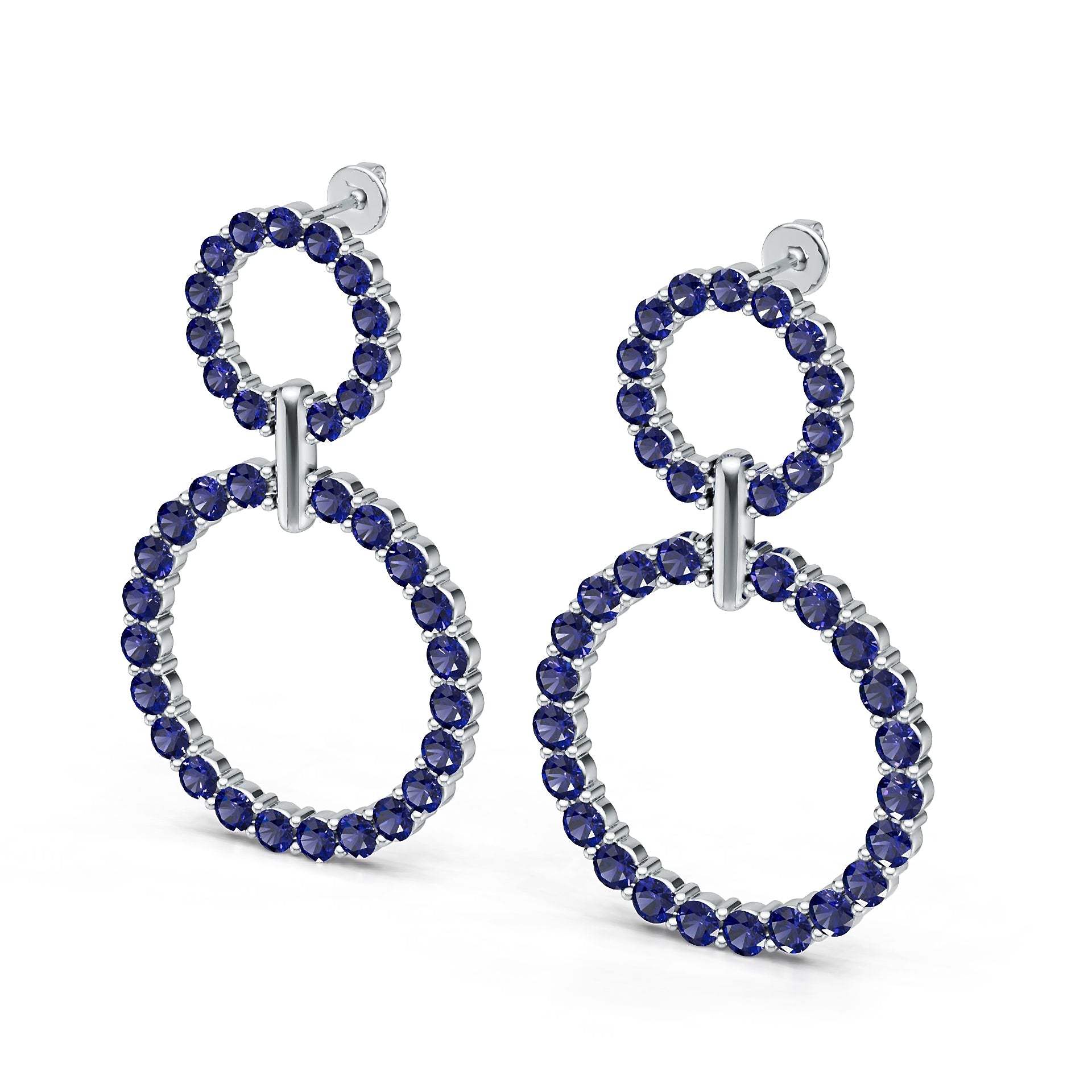 Platinum Semi Mount Earrings Setting Round Ro 2x2mm Syz Jewelry