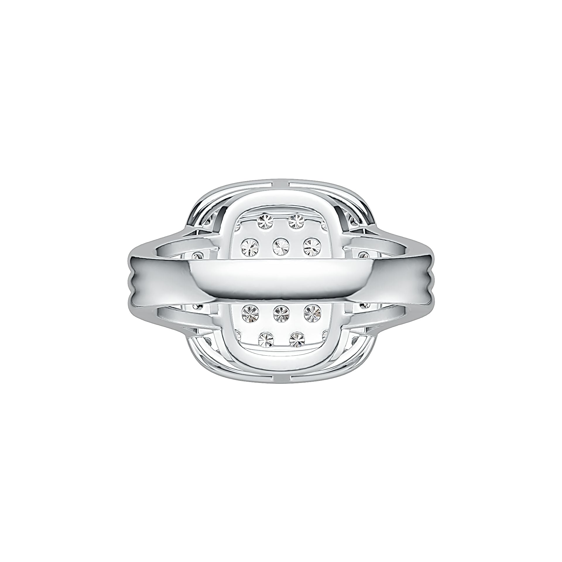 Sterling Silver Cluster Engagement Ring with White Topaz or Moissanite DHJ