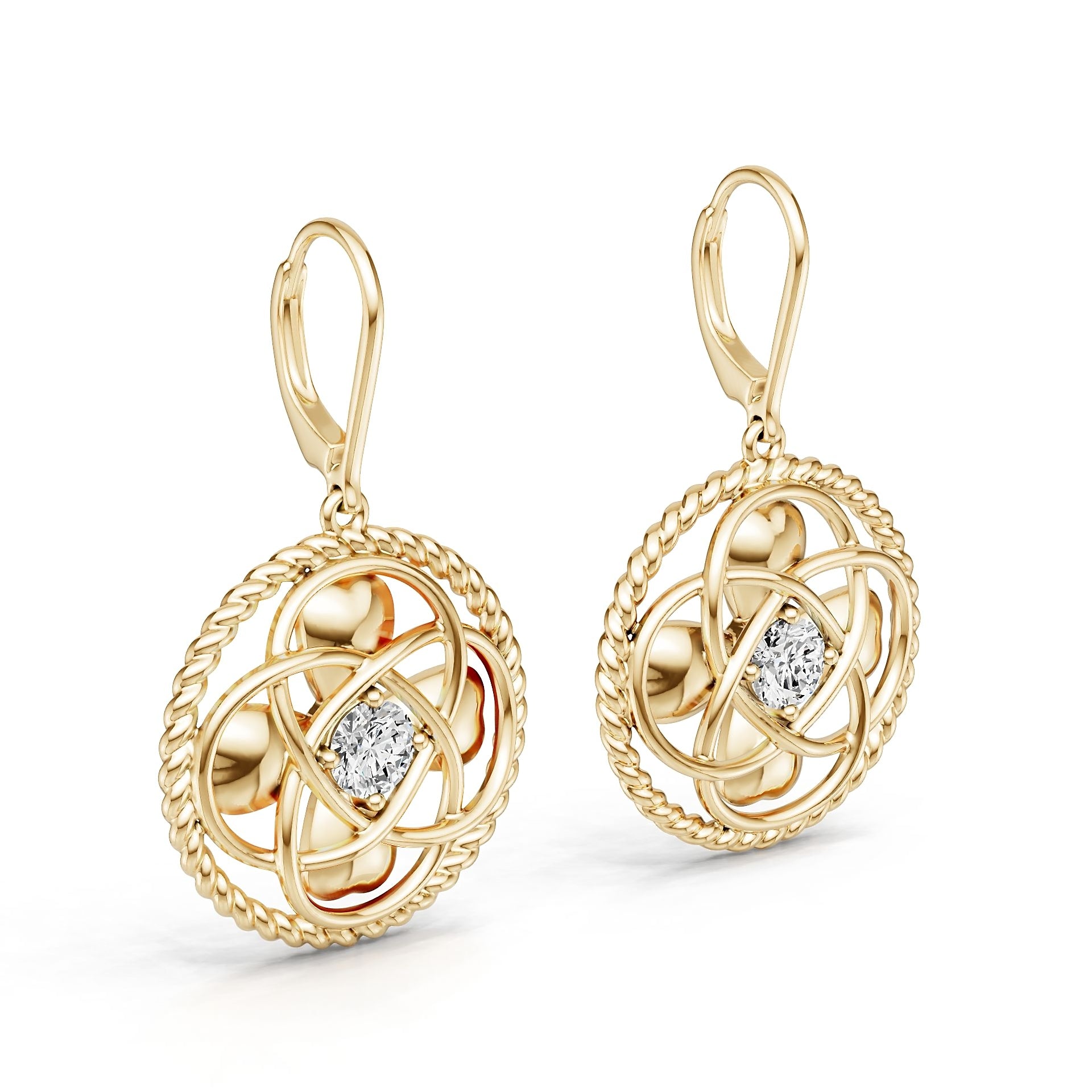 Platinum Semi Mount Earrings Setting Round Ro 6x6mm Syz Jewelry