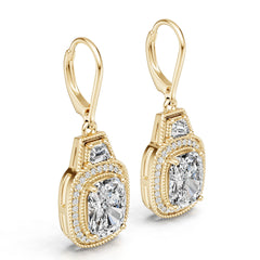 Platinum Semi Mount Earrings Setting Cushion Cu 5x7mm Diamond Accent Syz Jewelry