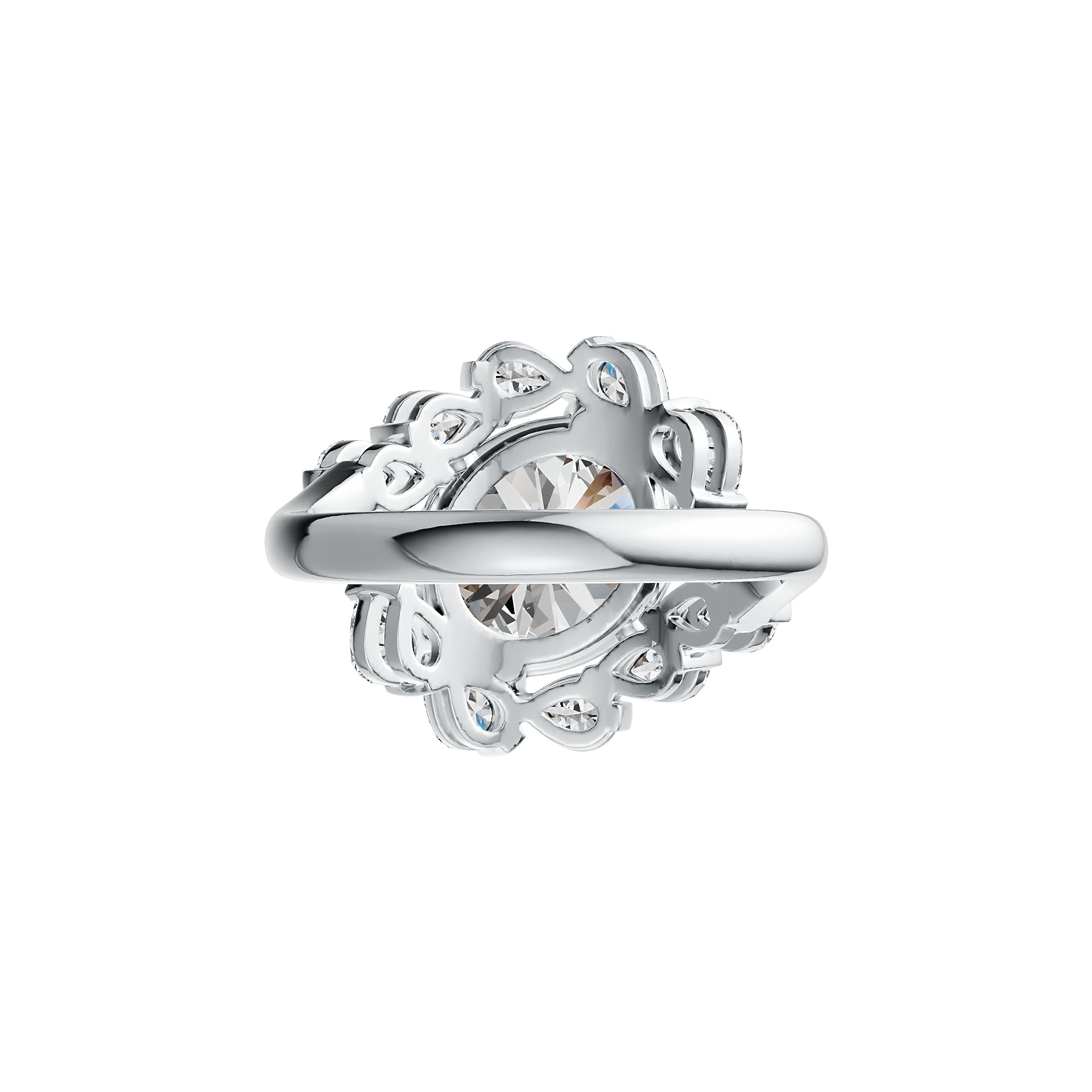 Sterling Silver Semi Mount Ring Setting Oval OV 12X10mm with White Topaz DHJ