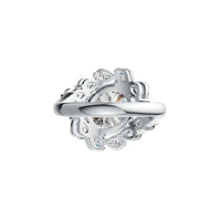 Sterling Silver Semi Mount Ring Setting Oval OV 12X10mm with White Topaz DHJ