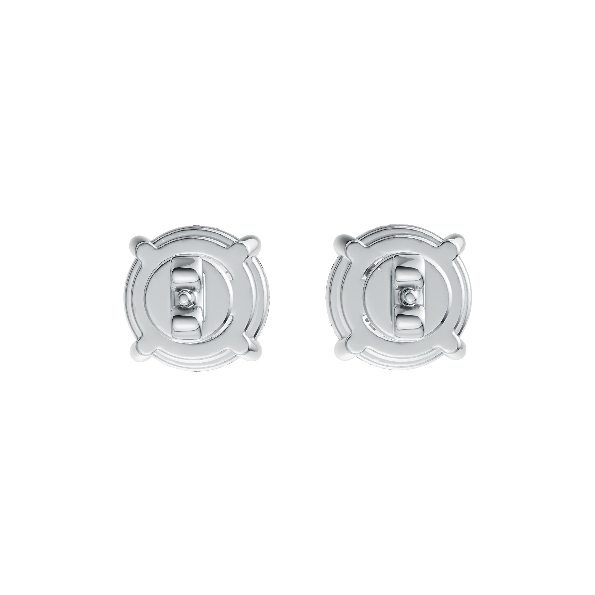 18K Gold Semi Mount Earrings Setting Round RD 8x8mm DHJ