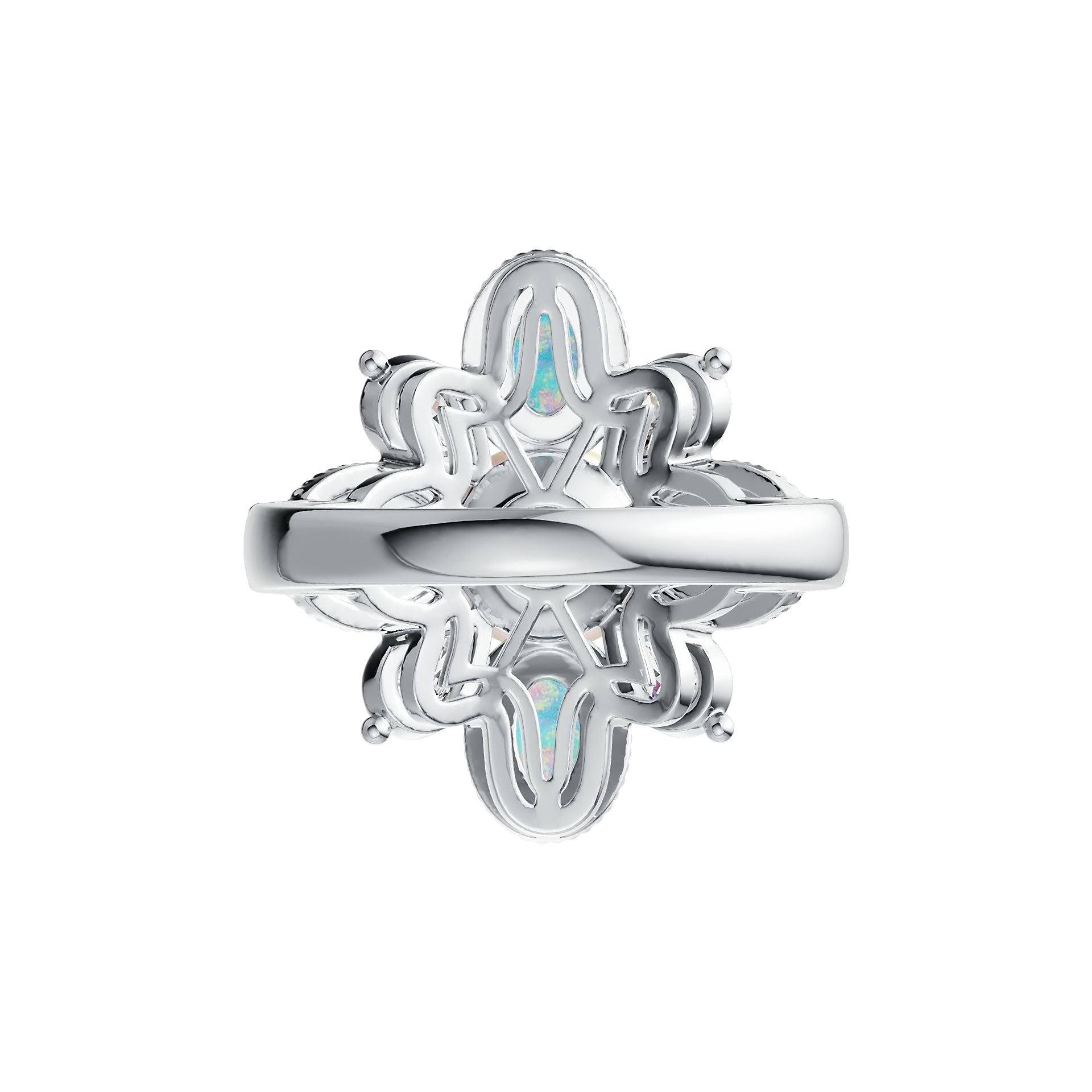 Sterling Silver Semi Mount Ring Setting Round RD 9x9mm Ov Cab 6X4mm PE 5X3mm DHJ