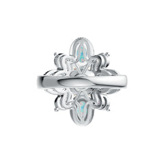 Sterling Silver Semi Mount Ring Setting Round RD 9x9mm Ov Cab 6X4mm PE 5X3mm DHJ