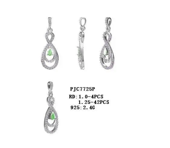18K Gold Semi Mount Pendant Setting Pear PE 5X3mm with White Topaz Diamond Accent DHJ