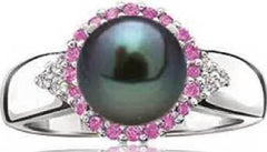 18K Gold Semi Mount Ring Setting Round RD 8.5mm Diamond Accent DHJ