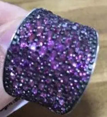 Platinum Pave Cluster Ring Saddle with White Topaz or Moissanite Diamond Accent DHJ