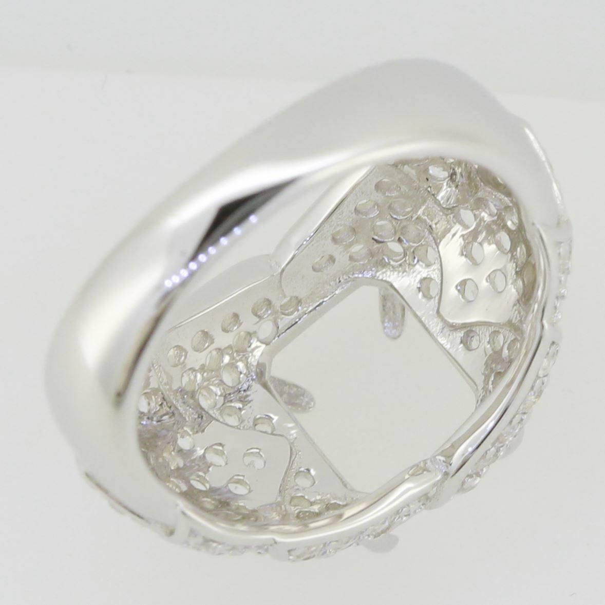 Yellow Gold Plated14K Gold Semi Mount Ring Setting OCT 10x8mm Diamond Accent Syzjewelry