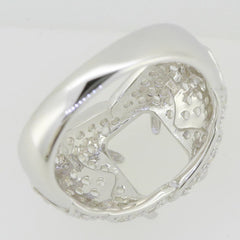 Yellow Gold Plated14K Gold Semi Mount Ring Setting OCT 10x8mm Diamond Accent Syzjewelry