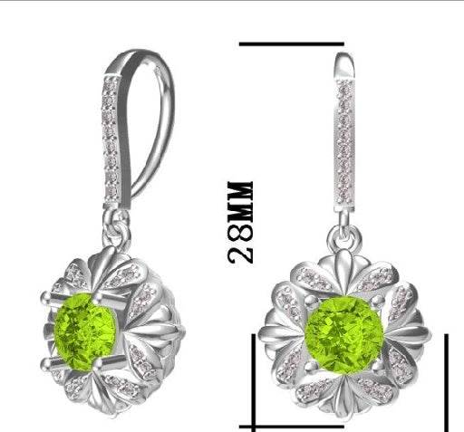 Platinum Semi Mount Earrings Setting Round RD 6x6mm Diamond Accent DHJ