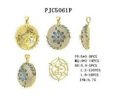 18K Gold Semi Mount Pendant Setting Pear PE 5X3mm Diamond Accent DHJ