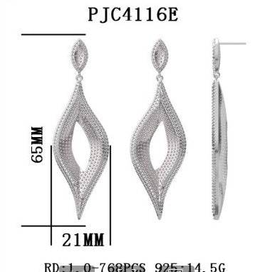 Platinum Semi Mount Earrings Setting Round RD 1.0mm Diamond Accent DHJ