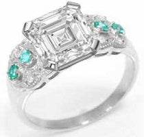 14K Gold Semi Mount Ring Setting Emerald OCT 8X8mm Diamond Accent DHJ