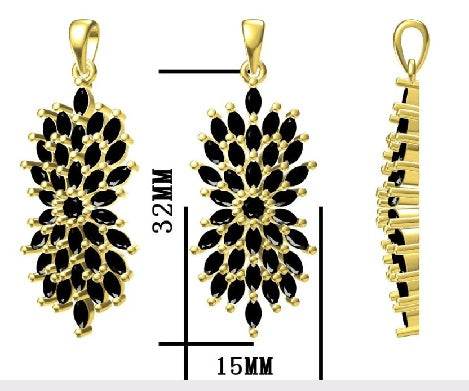 18K Gold Pendant or Moissanite Cluster Pendant Diamond Accent DHJ