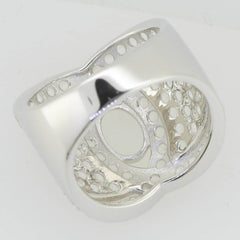 18K Gold Semi Mount Ring Setting Oval OV 8X6mm Dome Ring Diamond Accent Syzjewelry