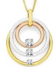14K Gold Semi Mount Pendant Setting Round RD 3.5x3.5mm Trinity Loop DHJ