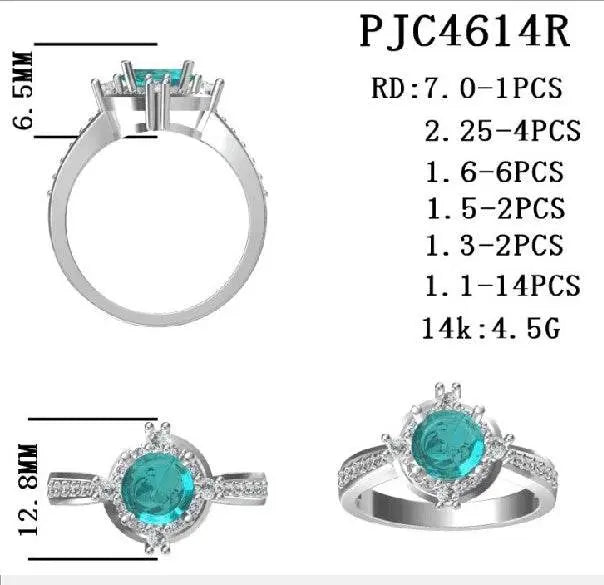 14K Gold Semi Mount Ring Setting Round RD 7x7mm Halo Diamond Accent DHJ
