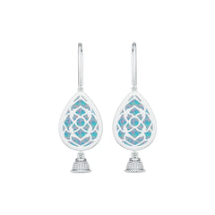 Platinum Semi Mount Earrings Setting Pear PE 23X16mm Cabochon DHJ